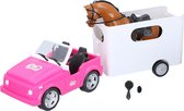 Eddy Toys Speelgoed Jeep met Paardentrailer - met Paard - Verzorgingsset