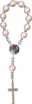 Chapelet (dit décennie) de perles Swarovski (8 mm) et perles Swarovski (4 mm) Rose Bébé