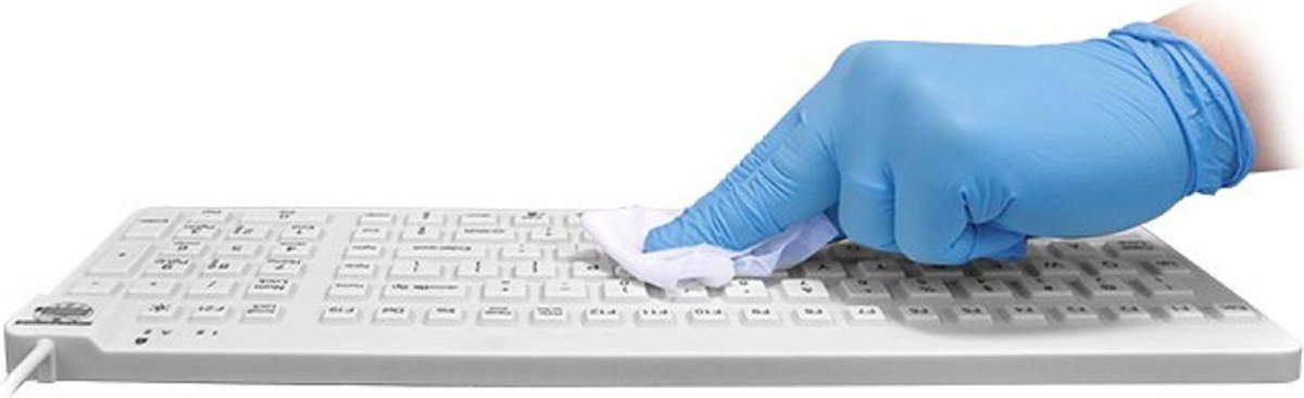Man & Machine Medisch toetsenbord Really Cool Compact Low profile - Reinigbare en desinfecterend toestenbord - Wit - Voldoet aan de WIP-richtlijnen voor o.a. tandartspraktijken