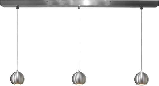 Artdelight - Hanglamp Denver 3 lichts Ø 10 cm L 100 cm mat chroom
