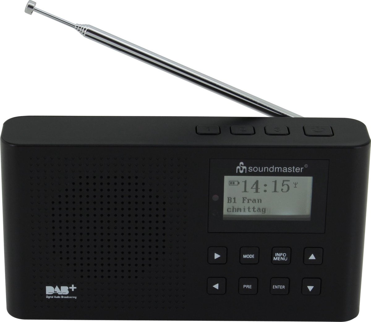 Soundmaster DAB160SW - Draagbare DAB+/FM-radio met ingebouwde oplaadbare accu, zwart