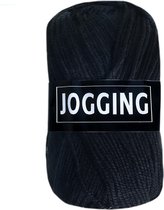 Dunne sokkenwol acryl garen en wol - effen zwart (150) - Beijer BV Jogging - pendikte 2,5 a 3mm - 1 bol van 50 gram en 165meter