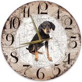 Houten Klok - 30cm - Hond - Appenzeller Sennerhond