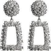 Oorbellen dames zilver | Grote oorbellen | Oorhangers | Rechthoekige oorbellen | Zilver oorbellen | cadeau voor vrouw | valentijn | valanetijnscadeau voor vrouwen
