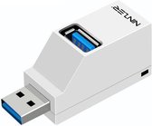 Ninzer Mini USB 3.0 en 2.0 HUB Adapter met 3 USB aansluitingen - Wit