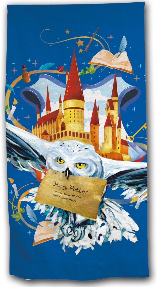 Harry Potter Polyester Strandlaken - 70 x 140 cm - Blauw