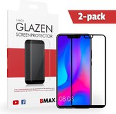 2-pack BMAX geschikt voor de Glazen Screenprotector Huawei Y9 2019 Full Cover Glas / Met volledige dekking / Beschermglas / Tempered Glass / Glasplaatje