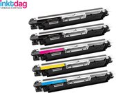 Inktdag toner cartridge voor  HP 126A/ HP CE310A, CE311A, CE312A, CE313A 2 zwart + 3 kleuren (5 stucks)