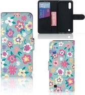 Protection Housse Samsung Galaxy M10 Portefeuille Flower Power