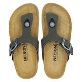 Nelson Kids jongens slipper - Kaki - Maat 39