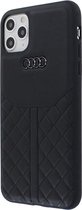 iPhone 11 Pro Max Backcase hoesje - Audi - Effen Zwart - Leer