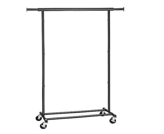 MIRA Home - Kledingrek Zwart - Verstelbaar - Ruimtebesparend - Modern Design - (92-132) x 45,4 x 160 cm