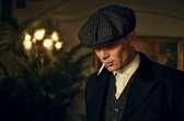 ? Peaky Blinders • Tommy Shelby Smoking 1 Canvas 150x100 cm • Foto print op Canvas schilderij ( Wanddecoratie woonkamer / slaapkamer / keuken / kantoor / bar / restaurant ) / Peaky Blinders Canvas Schilderijen / Poster