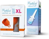 Merula menstruatie cup XL + Merula douche - fox oranje