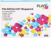 FLWR - Inktcartridge / Canon CLI-521/ 6-pack Zwart en Kleur