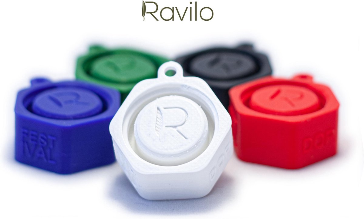 Ravilo® Festival Dop met vakje voor oordopjes Wit - Festivalcap - Universele flessendop