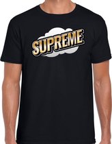 Supreme fun tekst t-shirt voor heren zwart in 3D effect XL