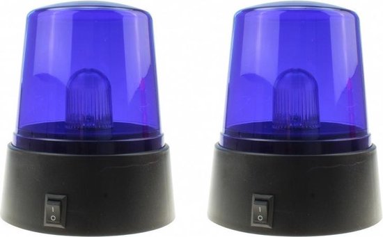 tv op vakantie Betekenisvol Set van 2x Politie zwaailamp/zwaailicht met blauw LED licht 11 cm - Politie  speelgoed... | bol.com