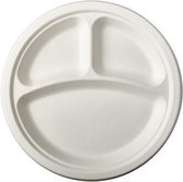 36x Assiettes boîte en canne à sucre blanche 23 cm biodégradable - Assiettes rondes jetables - Vaisselle pure - BBQ - Matériaux durables - Assiettes à vaisselle jetables écologiques - Écologique