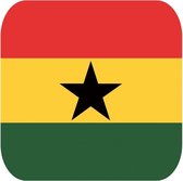 30x Bierviltjes Ghanese vlag vierkant - Ghana feestartikelen - Landen decoratie