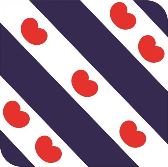 30x Bierviltjes Friese vlag vierkant - Friesland feestartikelen - Landen decoratie