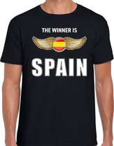 The winner is Spain / Spanje t-shirt zwart voor heren M