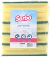 10x Sorbo schuurspons / schoonmaakspons met groene schuurvlak  17,5 x 10,5 x 5 cm - viscose - afwasaccessoires / schoonmaakartikelen