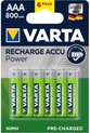 VARTA Pack van 6 oplaadbare batterijen Accus AAA 800 mAh 1,2 V Ni-Mh