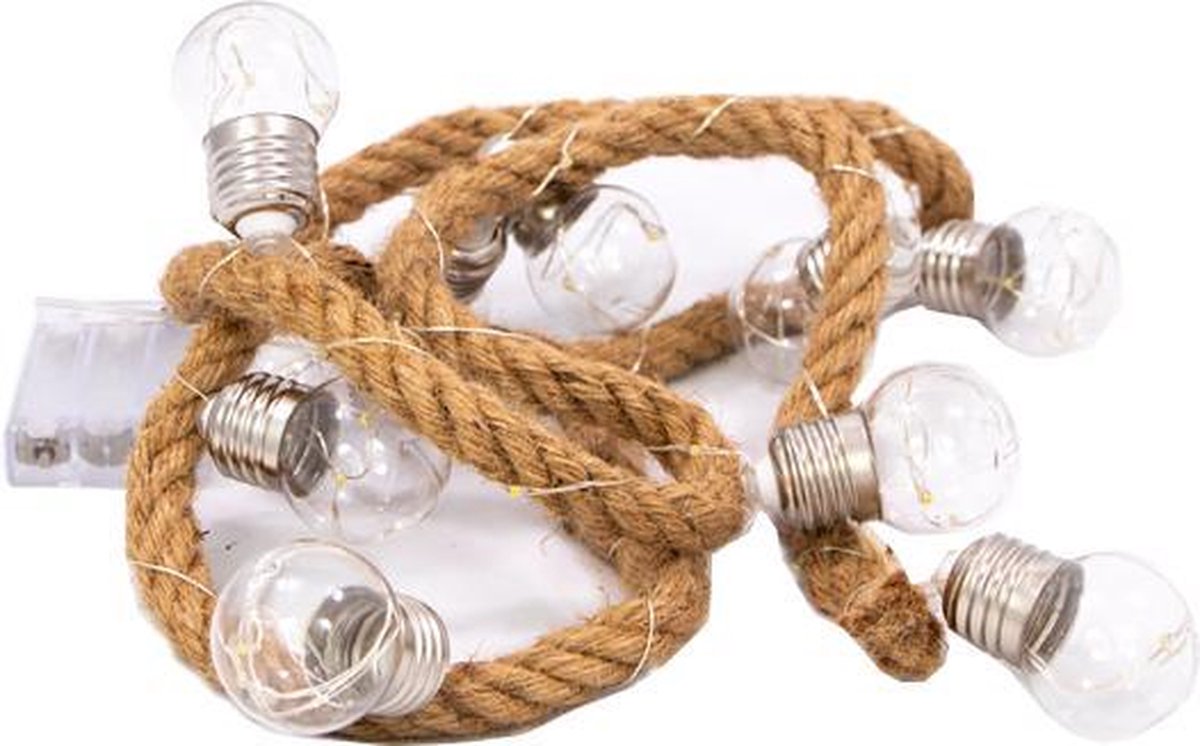 Dik jute touw met lampjes- sfeerlicht- gezelligheid- boho- bohemian |  bol.com