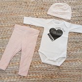 MM Baby rompertje met tekst eerste vaderdag papa cadeau geboorte meisje jongen set met tekst aanstaande zwanger kledingset pasgeboren unisex Bodysuit | Huispakje | Kraamkado | Gift