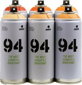 MTN94 spuitbussen pakket - 6x Oranje tinten - Lage druk, matte afwerking graffiti spuitverf - 400ml