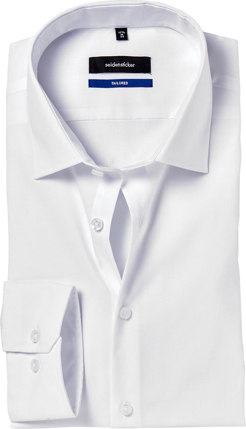 Seidensticker shaped fit overhemd - wit - Strijkvrij - Boordmaat: 41