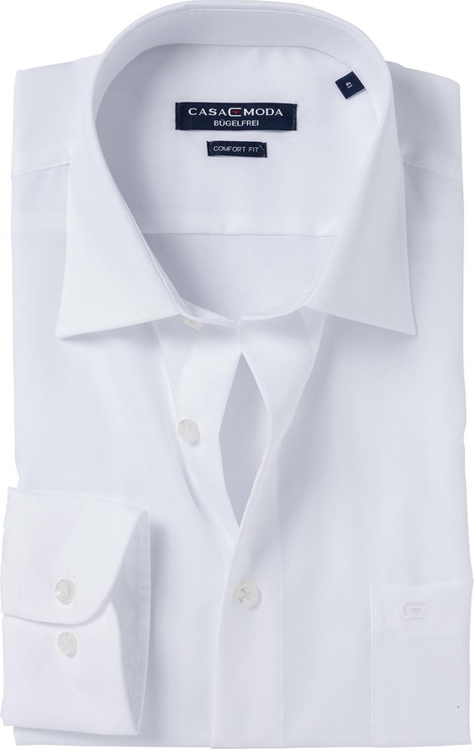 CASA MODA comfort fit overhemd - mouwlengte 7 - wit - Strijkvrij - Boordmaat:
