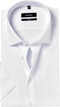 Seidensticker comfort fit overhemd - korte mouw - wit - Strijkvrij - Boordmaat: 45