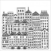 Hobbysjabloon - Template 6x6" 15x15cm city buildings