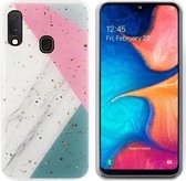 BackCover Marble Glitter voor Samsung A40 Grijs
