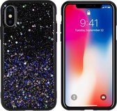 BackCover Spark Glitter TPU + PC voor Apple iPhone X/XS Blauw
