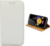 Bookcase PU Lederlook voor LG K8 Wit