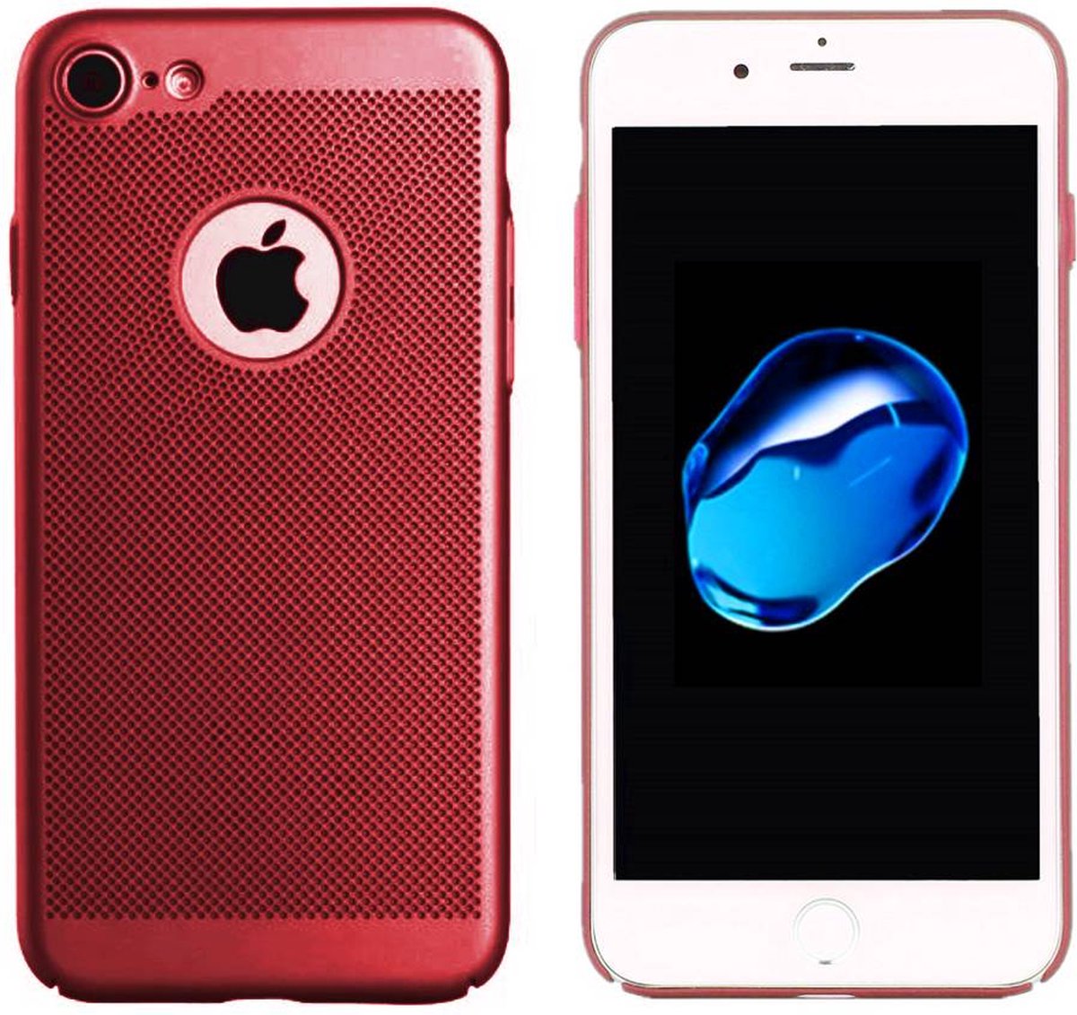 Colorfone iPhone 8 Hoesje Rood - Mesh Holes