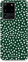 Samsung Galaxy S20 Ultra hoesje TPU Soft Case - Back Cover - POLKA / Stipjes / Stippen / Donker Groen