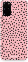 Samsung Galaxy S20 Plus hoesje TPU Soft Case - Back Cover - POLKA / Stipjes / Stippen / Roze