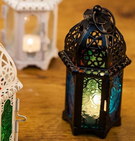 WiseGoods - Luxe Marokkaanse Lantaarn - Multicolor - Lamp - Winddichte  Kandelaar -... | bol.com