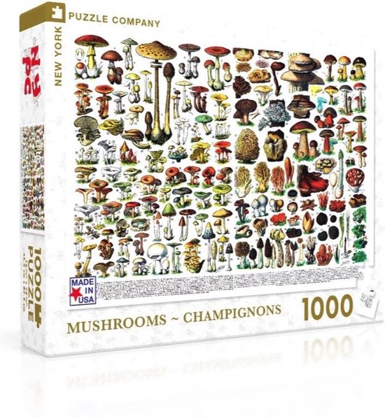 New York Puzzle Company - Vintage Images Mushrooms ~ Champignons - 1000 stukjes puzzel