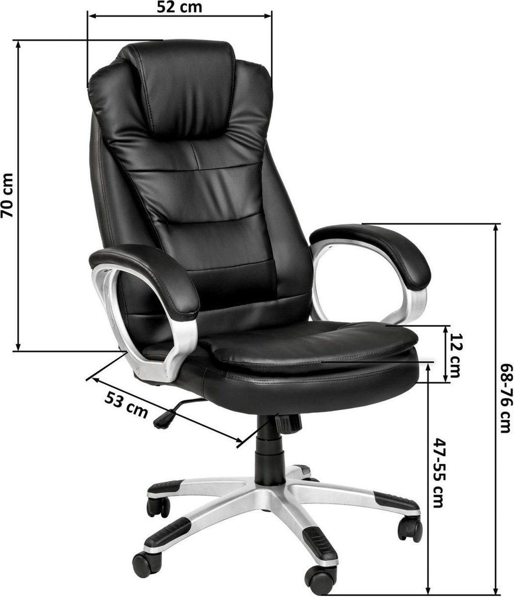 Luxe ergonomische - Verstelbare zithoogte - Zwart Kunstleer | bol.com