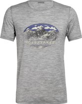 Icebreaker Tech Lite SS Crewe  K2 Crest – Heren – T-shirt – Merinowol – Print - Grijs