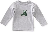 Little Label - baby shirt lange mouw - grey melee bike - maat: 62 - bio-katoen
