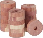 Relaxdays cederhout tegen motten - motten bestrijden - 20 anti mot ringen - kledingkast
