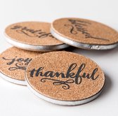 Coaster set - 4 pieces -Thankful/Grateful/Blessed/Joyful  - 10 cm