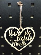 Houten hanger / hartje / lieve meester / einde schooljaar / afscheid / cadeau / meester / school