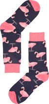 Flamingo Sokken maat 41-46 - Dierenprint - Grappige, vrolijke en leuke Sokken